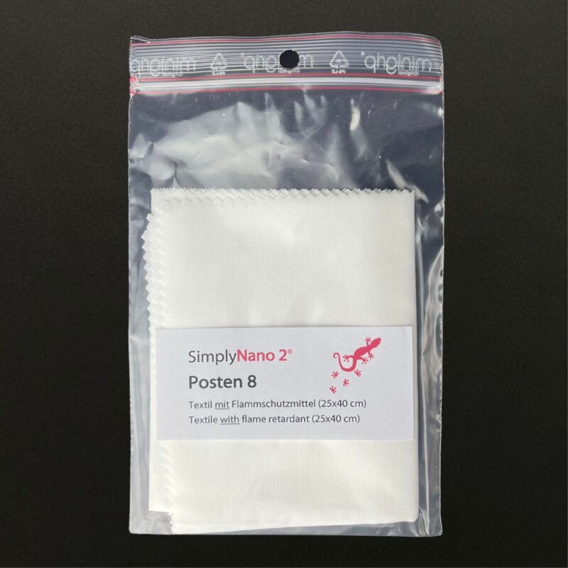 SimplyNano 2 – Textilproben mit Flammschutz